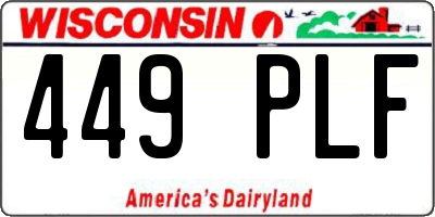 WI license plate 449PLF