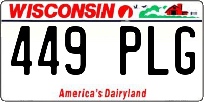 WI license plate 449PLG