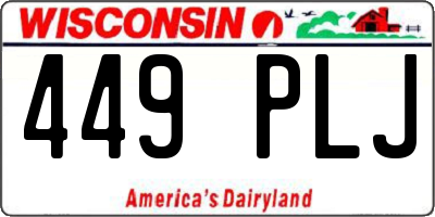 WI license plate 449PLJ