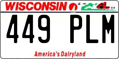 WI license plate 449PLM