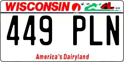 WI license plate 449PLN
