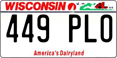 WI license plate 449PLO