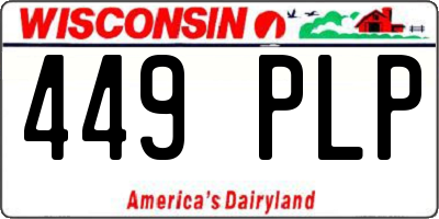 WI license plate 449PLP