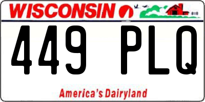 WI license plate 449PLQ