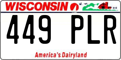 WI license plate 449PLR