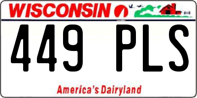 WI license plate 449PLS