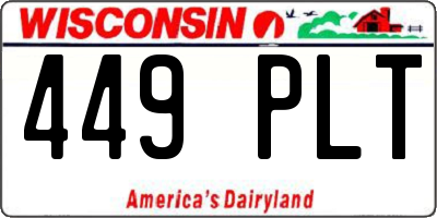 WI license plate 449PLT