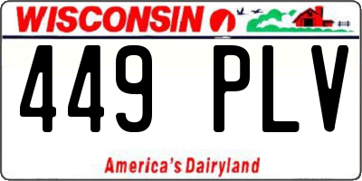 WI license plate 449PLV