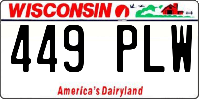 WI license plate 449PLW