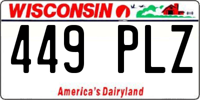 WI license plate 449PLZ
