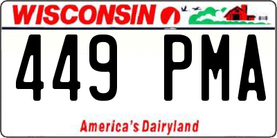 WI license plate 449PMA