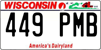 WI license plate 449PMB
