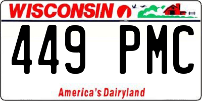 WI license plate 449PMC
