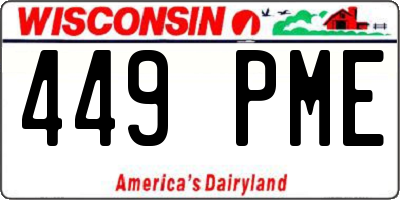 WI license plate 449PME