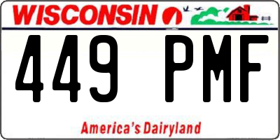 WI license plate 449PMF