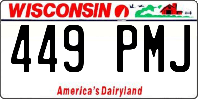 WI license plate 449PMJ