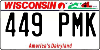WI license plate 449PMK