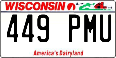 WI license plate 449PMU