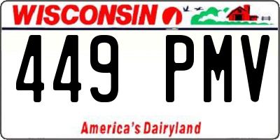WI license plate 449PMV