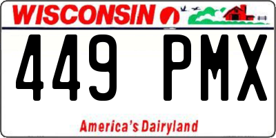 WI license plate 449PMX