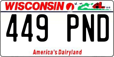 WI license plate 449PND