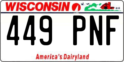 WI license plate 449PNF