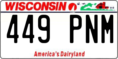 WI license plate 449PNM