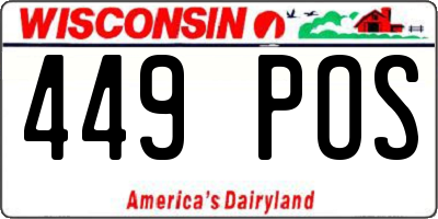 WI license plate 449POS