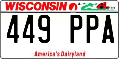 WI license plate 449PPA