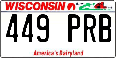WI license plate 449PRB