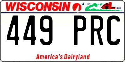 WI license plate 449PRC
