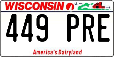 WI license plate 449PRE