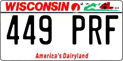 WI license plate 449PRF