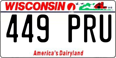 WI license plate 449PRU