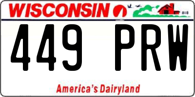 WI license plate 449PRW
