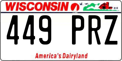 WI license plate 449PRZ