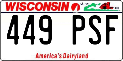 WI license plate 449PSF