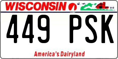 WI license plate 449PSK