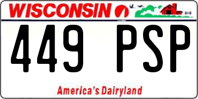 WI license plate 449PSP