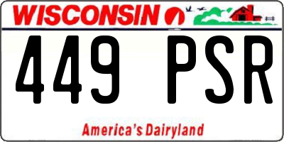WI license plate 449PSR