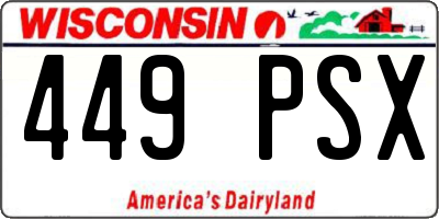 WI license plate 449PSX