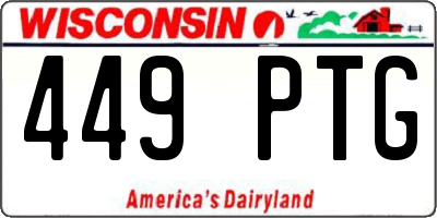 WI license plate 449PTG