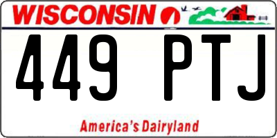 WI license plate 449PTJ
