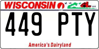 WI license plate 449PTY