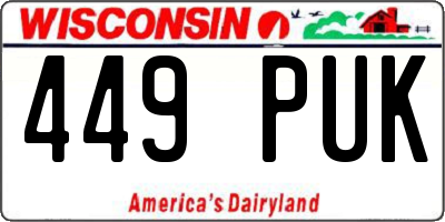 WI license plate 449PUK