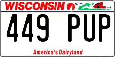 WI license plate 449PUP