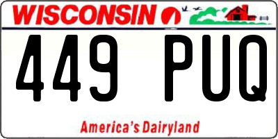WI license plate 449PUQ