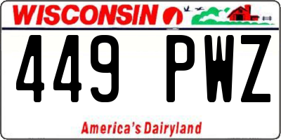 WI license plate 449PWZ