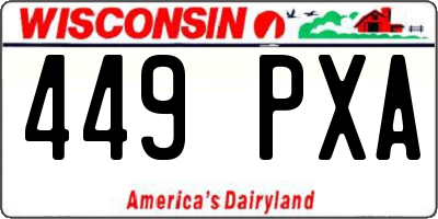 WI license plate 449PXA