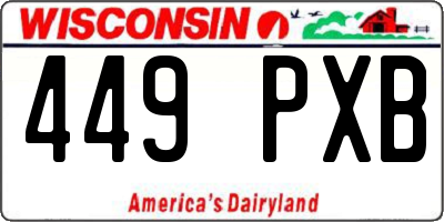 WI license plate 449PXB
